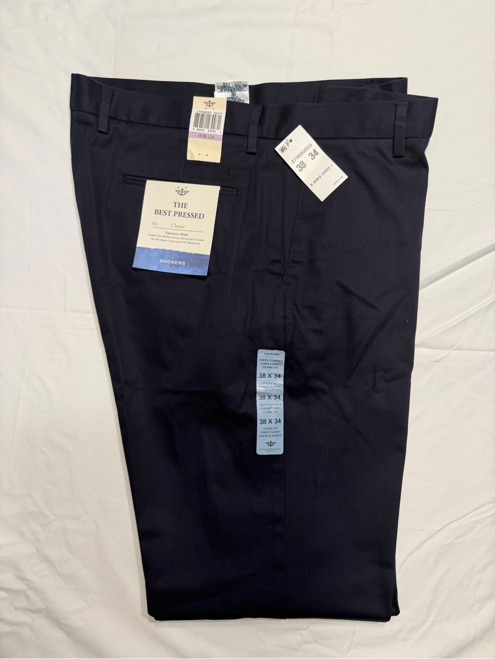 Dockers Men's Navy Classic Dress Pants 38x34